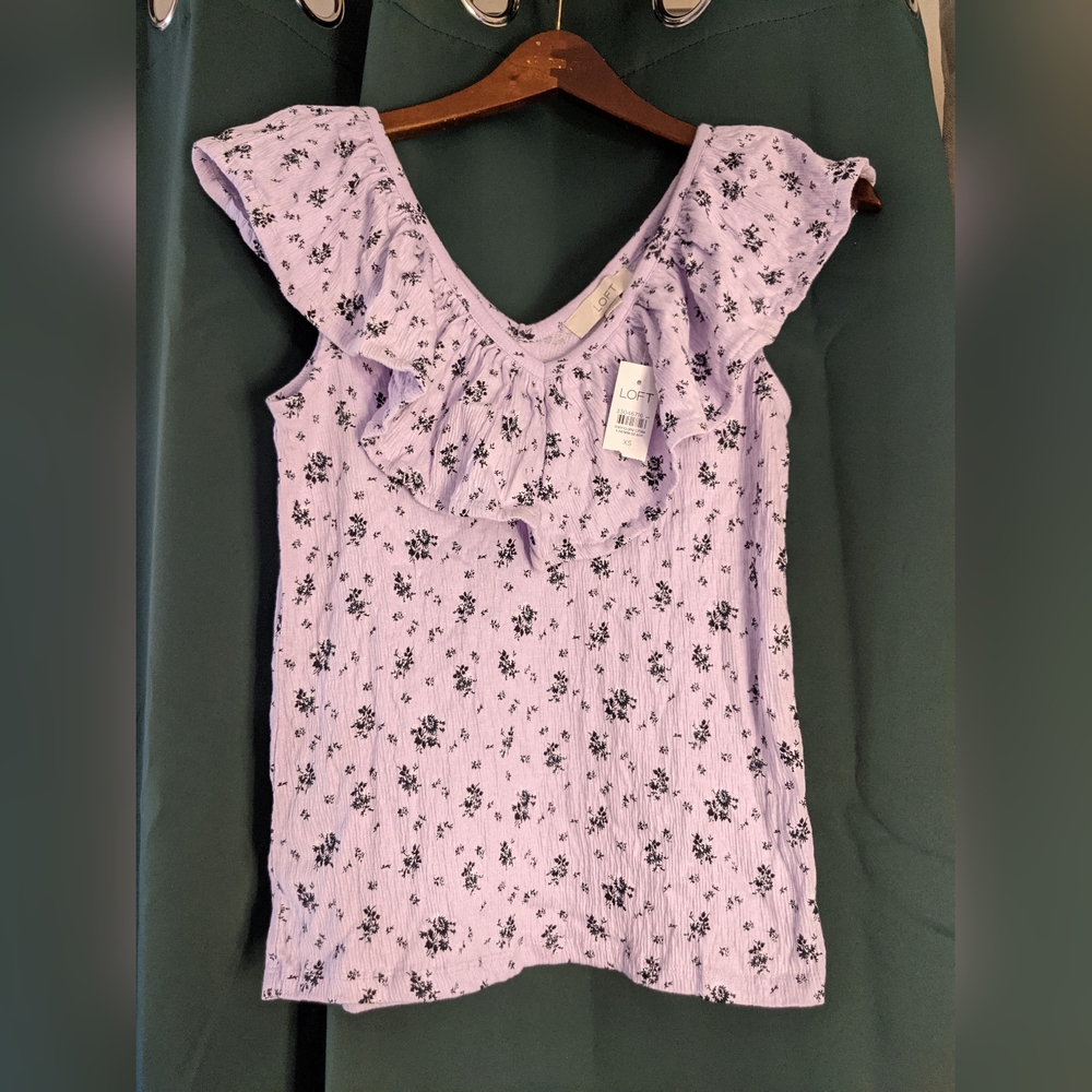 Light Purple Floral Top Loft